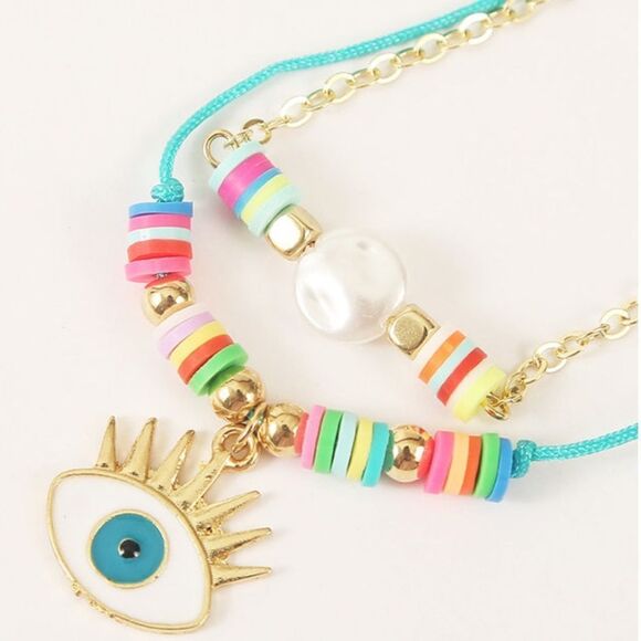 3 Pc It’s Giving Protection Evil Eye Bracelet Set - Picture 2 of 5